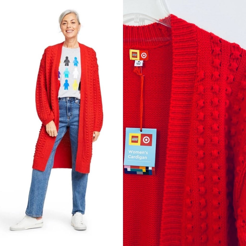 ☀️NEW LEGO X Target Collection Women’s Red Textured Cardigan